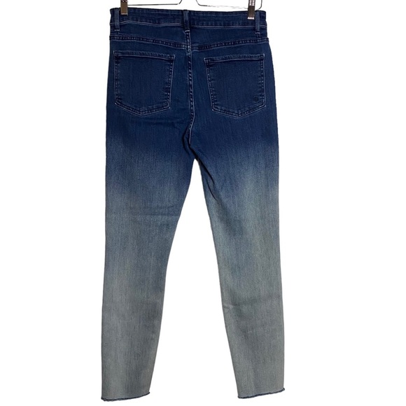 Fidelity Denim Luna Drop Ultra High Rise Ankle Skinny Ombre Dark Light Blue 30 - Picture 3 of 16